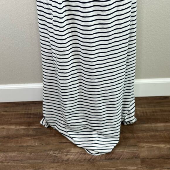 Caslon Easy Stripe Cotton Blend Navy White Smocked Sleeveless Maxi Dress Small - Picture 12 of 13
